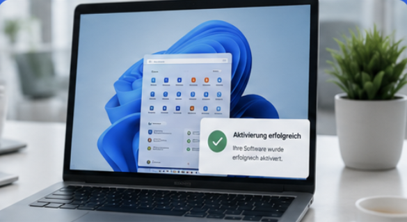 Attivazione riuscita di una licenza software su una postazione Windows.